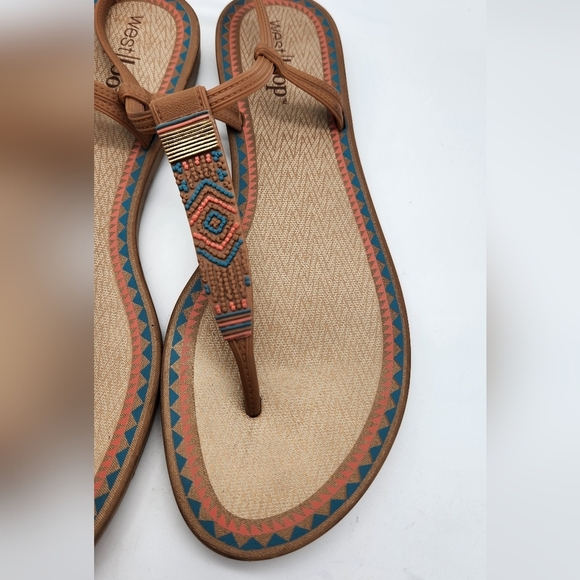 West Loop Grendene Southwest Desert Style Womens Sandals Sling Back Sz 10 - Picture 6 of 7